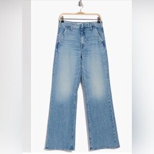 MOTHER The Sk8r Prep Sneak Jeans in Are We There Yet? Light Wash Wide Leg Jean